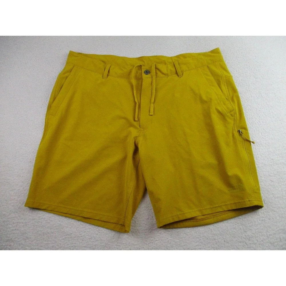North Face Shorts‎ Mens 40 Yellow Stretch Zip Pocket Quick Dry Outdoor Hiking